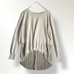 ルミノーゾコルサ　レディースニット　後ろ裾プリーツ　毛100% M相当