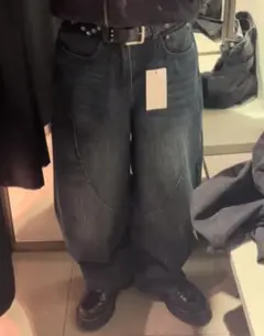 ZARA バルーンフィットステッチジーンズ　ワイド　40 スーパーバギー　完売品