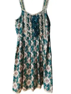 ✨ほぼ未使用品✨axes femme ✨ 花柄フリルキャミソール グリーン M