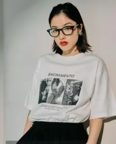 LEPSIM☆今期新作大人気 モノクロロゴTシャツ☆ホワイト レディース