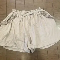 リボン付きベージュハーフパンツ　130