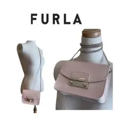 【美品】FURLA レザー チェーン ショルダーバッグ 斜め掛け