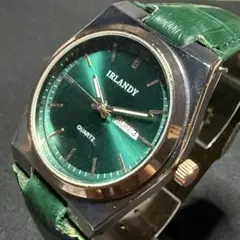 新品 IRLANDY ラグジュアリーウォッチ メンズ腕時計 グリーンRG レザー