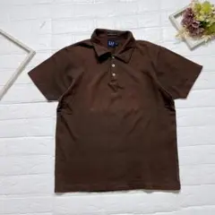 GAP ギャップ メンズ 半袖ポロシャツ ブラウン 無地 Sサイズ 快適な着心地