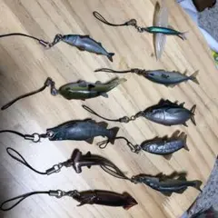 魚フィギュア 加工品10個 ストラップ付き②