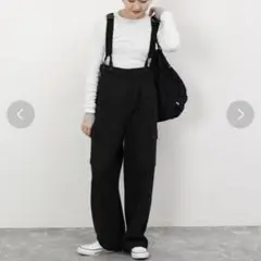SLOBE IENA ブラックサロペット.オーバーオール