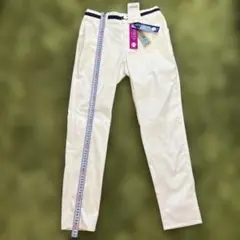 新品Mサイズ　フィラゴルフレディース吸汗速乾ストレッチ撥水加工ホワイトパンツ