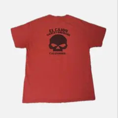 ハーレーダビットソン　スカル　ポケT EL CAJON Tシャツ レッド