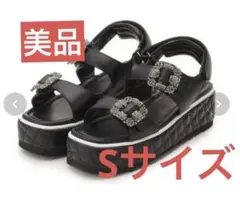 2023年 SNIDEL スナイデル(23.5)フスベットビジューサンダル SNIDEL フスベットビジューサンダル