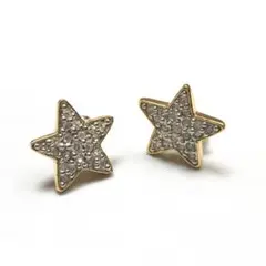 美品 SWAROVSKI スワロフスキー ピアス ラインストーン 星型 ゴールド
