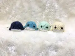 くじら あみぐるみ 4個セット ストラップ ハンドメイド