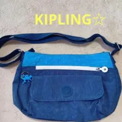 KIPLING☆青色と水色のショルダーバッグ/ユニセックス