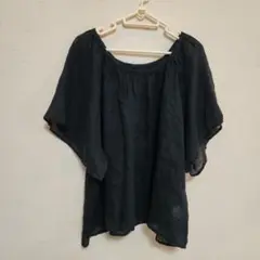 FRENCH Bleu フレンチブリュワイドスリーブリネンシャツ
