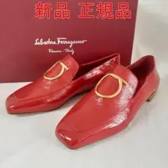 最後の1点【新品】フェラガモ モカシン シューズ LANA レッド6D
