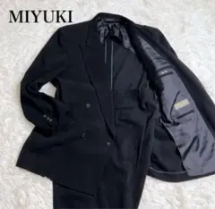 ミユキ　ブラックフォーマル　スーツ　セットアップ　ダブル　冠婚葬祭　高級礼服