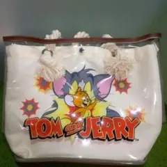 トムとジェリー バッグ　トートバッグ　スケルトン　ビニールバック