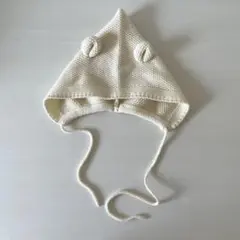 くまのボンネット/42cm ベビー帽子　男の子　女の子　ニューボーンフォト
