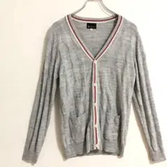 THASHOP TKMIXPICE 長袖カーディガン　Ｖネック細身グレーb159