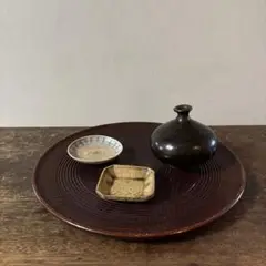 木地盆　丸盆　栗盆　くり抜き盆　骨董　アンティーク　 茶懐石　古美術　酒器　李朝 木地盆 丸盆 栗盆 くり抜き盆 骨董 アンティーク 茶懐石 古美術 酒
