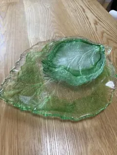 葉っぱ型ガラス皿 6枚セット