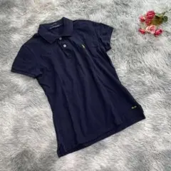 RALPH LAUREN スキニー(M)ポロシャツ フレンチ袖 ネイビー