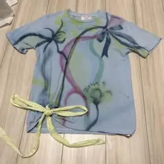 COLLINA STRADA マーブル模様 リボン ライトブルー
