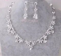 ネックレス&ピアス(イヤリング) シルバー ウェディング アクセサリー 結婚式