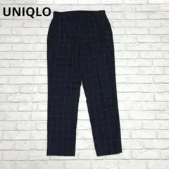 om12 UNIQLO：テーパードパンツ　チェック柄　格子柄　おじカジ　M