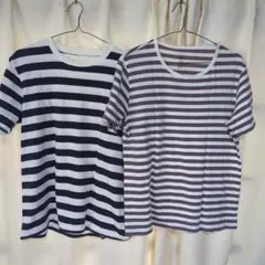 無印　メンズ　ストライプ Tシャツ Lサイズ 2枚セット