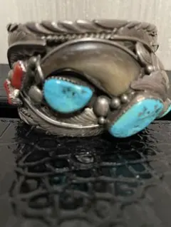 NAVAJO ベアクローバングル 天然石 ターコイズ インディアンジュエリー