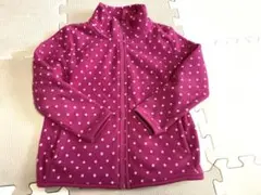 ピンクの水玉模様 フリースジャケット 110