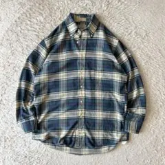 エルエルビーン 80s L/S check shirt M green USA製