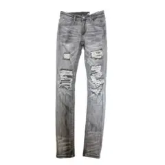 【mnml】X284 MOTO SKINNY DENIM　GREY