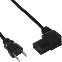 アイネックス AINEX AC電源ケーブル 極細L型タイプ ACP-15L-BK