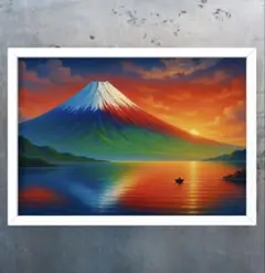 癒しと幸福の富士山　額縁付き　開運グラフィック