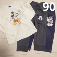 【ミッキー上下３点セット90】