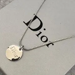DIOR ディオール　ネックレス 　ロゴ　オーバル　喜平　 シルバー