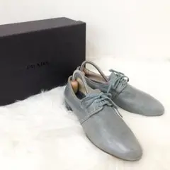 プラダ PRADA レザー プレーントゥ フラットシューズ