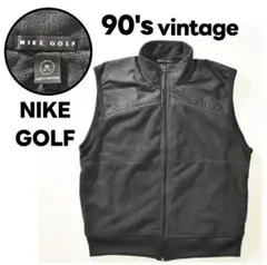 90s ナイキ ゴルフ NIKE GOLF ナイロン切替 フリース ベスト M