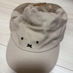【美品】プティマイン ミッフィーキャップ 52cm ベージュ