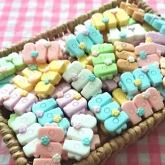 【384】105個 デコパーツ ミニチュア 柵 ミックス まとめ売り