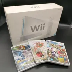 【動作確認済み】Nintendo Wii本体 ゲームソフト3本付き