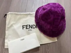 新品 FENDI フェンディ 帽子 ファー FF柄 S