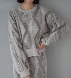 複数1000円割引！lumierリュミエ ウェーブ プルオーバー ニット