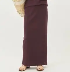 Plage minimal rib スカート リブスカート ボルドー