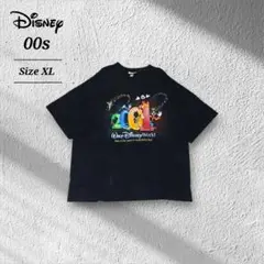 00sWALTDISNEYWORLDディズニー2001年製Tシャツブラック黒XL