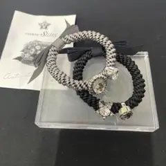 made by starビジューモティーフ＆ リボン付ブレスレット２本セット