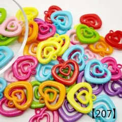 【207】ハートアクリルパーツ 28㎜ 20個 350円