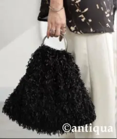 フェザーフリンジバッグ 黒