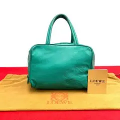 極 美品 ロエベ アナグラム ナッパレザー ミニ トートバッグ ハンドバッグ
